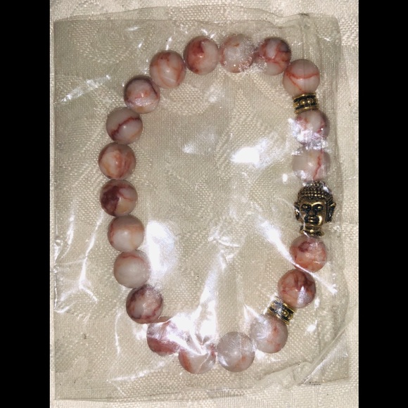 Rhodonite Bracelet with Buddha Charm – Healing & Spiritual Jewelry - Picture 2 of 3